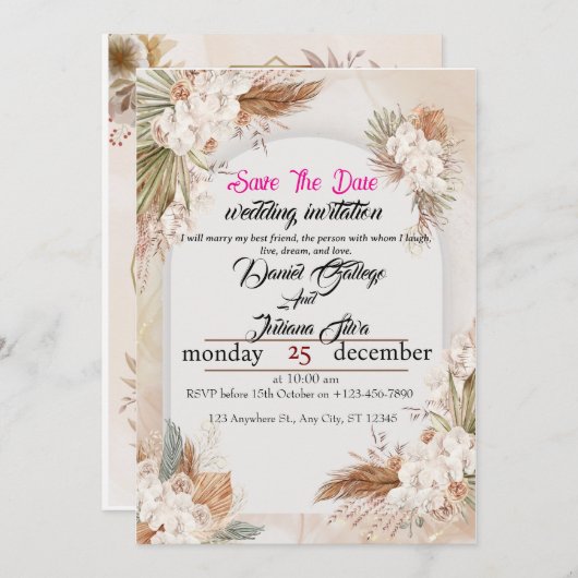 永遠が始まるここから - 招待状の裏面デザイン 招待状 (正面/裏面)