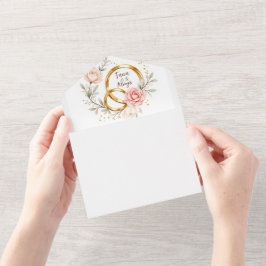 永遠で常に – ロマンチック結婚リングや輪アート オールインワン招待状
