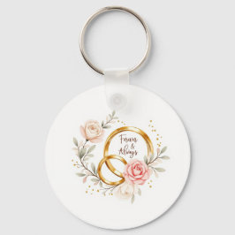 永遠で常に – ロマンチック結婚リングや輪アート キーホルダー