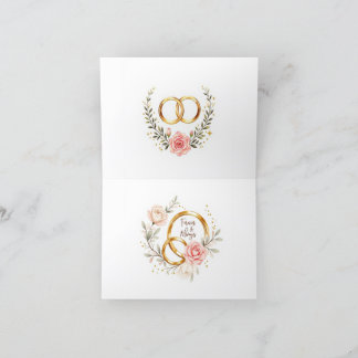 永遠で常に – ロマンチック結婚リングや輪アート サンキューカード