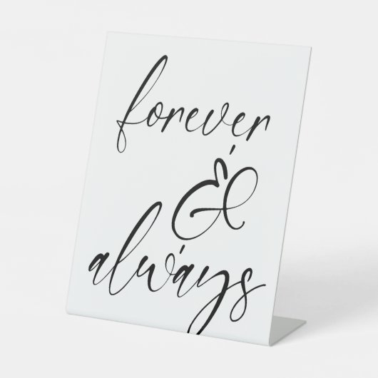 永遠で常にminumalistの結婚サイン 台座サイン (正面)