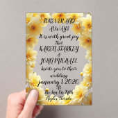 永遠で常結婚に黄色い花と アクリル招待状 (インサイチュ (ポータブル))