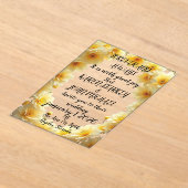 永遠で常結婚に黄色い花と アクリル招待状 (レイダウン)