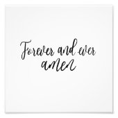 永遠で永遠のアーメン引用文白黒文字 フォトプリント            (正面)