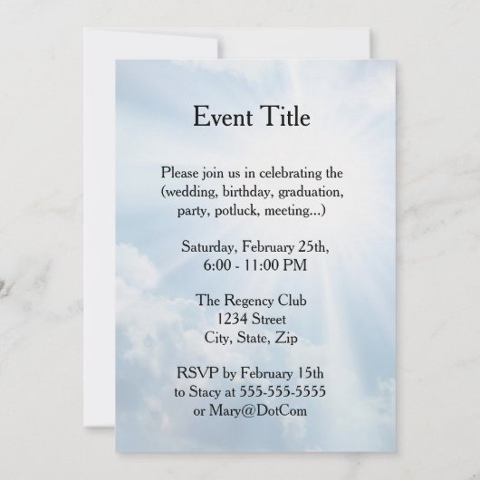 永遠と一日 招待状 (裏面)