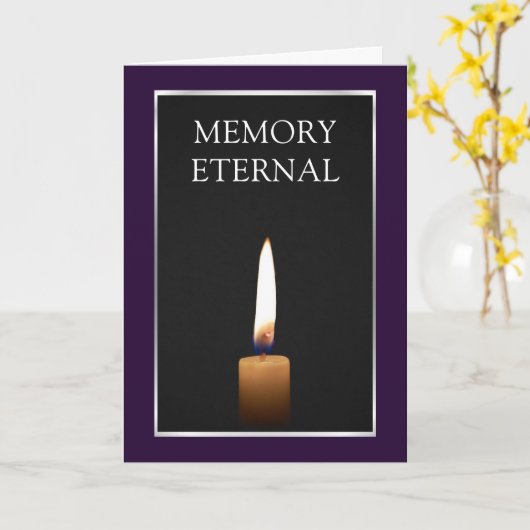 永遠なる彼の思い出のロウソク悔やみや弔慰 カード (黄色い花)