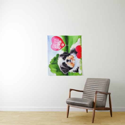 永遠にあなたのシーズー(犬)Tzu水色 タペストリー (インサイチュ)