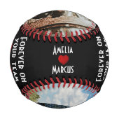 永遠にあなたのチーム赤いハートバレンタインの2写真 野球ボール (裏面)