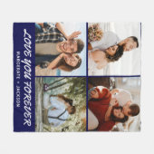 永遠にあなたを愛する | 4写真モダンコラージュ フリースブランケット (正面(横))