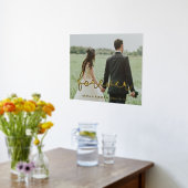 永遠にお洒落可愛い結婚写真金ゴールド 箔ポスター (レイダウン (キッチン))