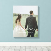 永遠にお洒落可愛い結婚写真 キャンバスプリント (インサイチュ (ウッドフロア))