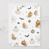 永遠にかわいいハロウィンの幽霊 四歳の誕生日 招待状 (裏面)