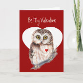 永遠にかわいい鳥を愛する私のバレンタインフクロウ シーズンカード (正面)