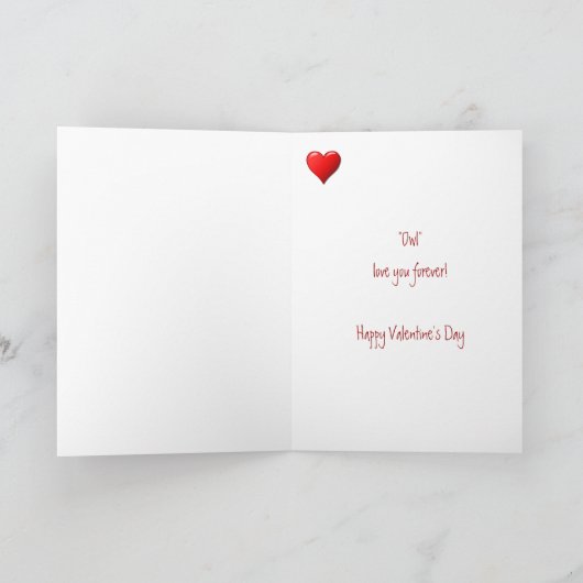 永遠にかわいい鳥を愛する私のバレンタインフクロウ シーズンカード (内部)