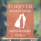 永遠にここから始まる | はっきりした秋の結婚式歓迎 アクリルサイン (ニュートラル)