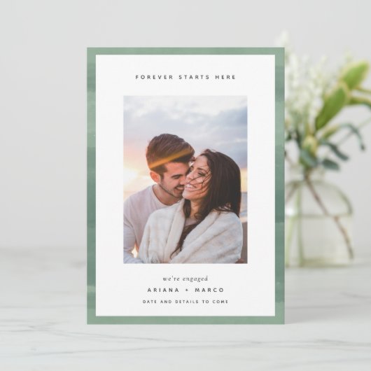 永遠にここから始まる |フォト婚約 案内状 (スタンド正面)