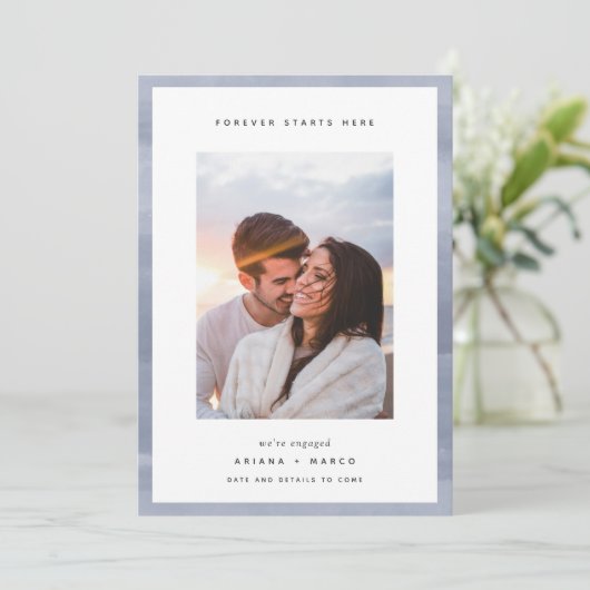 永遠にここから始まる |フォト婚約 案内状 (スタンド正面)