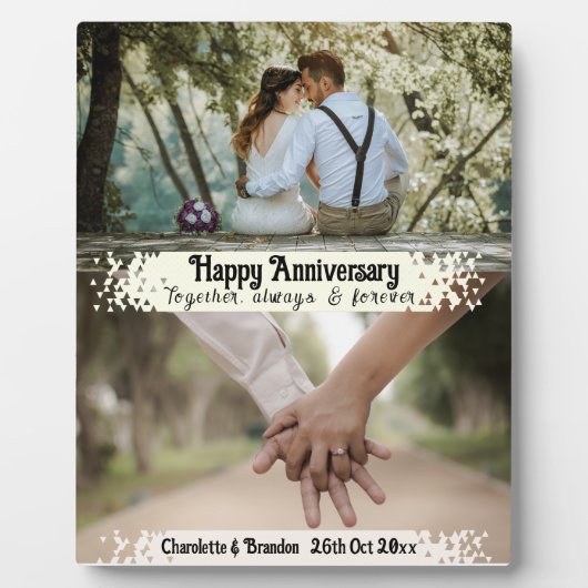 永遠にそして常に：幸せな記念日（オーダーメイド） フォトプラーク (正面)