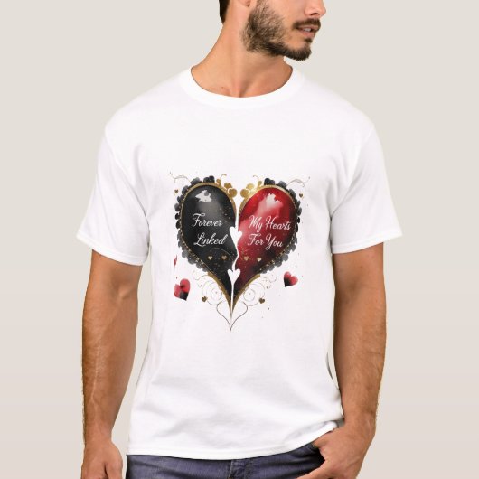 永遠につながる、私の心臓はあなたのために鼓動する Tシャツ (正面)
