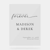 「永遠にようこそ」結婚の アクリルサイン (正面)