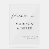 「永遠にようこそ」結婚の アクリルサイン (正面)