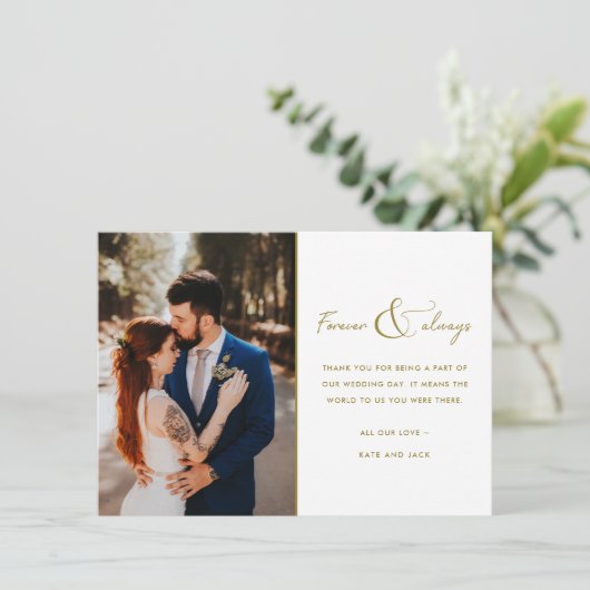 永遠にエレガントな結婚式の写真ありがとう サンキューカード (スタンド正面)
