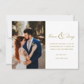 永遠にエレガントな結婚式の写真ありがとう サンキューカード (正面)