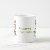 永遠にカスタマイズ可能なマグカップを愛するかわいいフクロウ コーヒーマグカップ (中央)