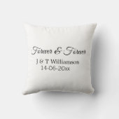 永遠にカップル名の日付愛を追加感謝してい クッション (裏面)
