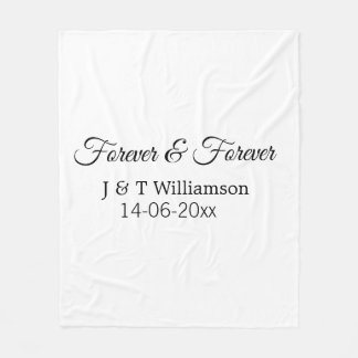 永遠にカップル名の日付愛を追加感謝してい フリースブランケット