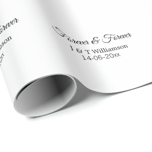 永遠にカップル名の日付愛を追加感謝してい ラッピングペーパー (ロールコーナー)