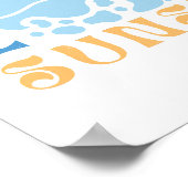 "永遠にサンセットを追う"レトロサンセットビーチ恋人 ポスター (角)