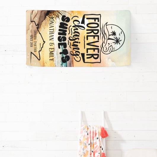 永遠にサンセットカップルクルーズを追い続ける 横断幕 (インサイチュ)