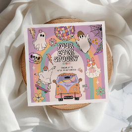 永遠にスプーキーなレトロな楽しさ 4歳の誕生日パーティー スタンダードカクテルナプキン