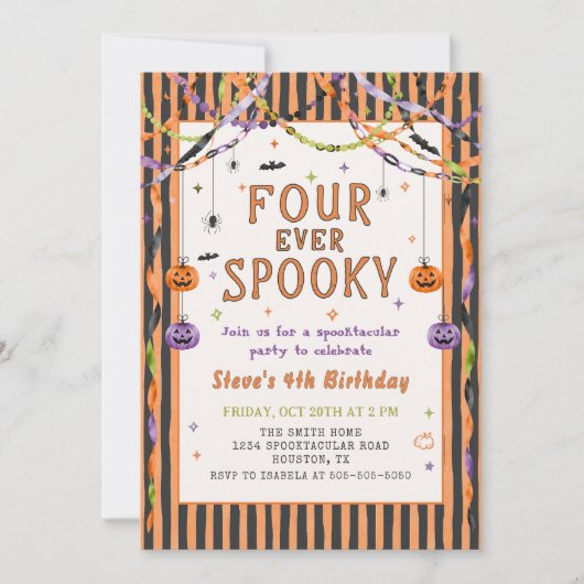 永遠にスプーキー ハロウィン お誕生日会 ご招待状 招待状 (正面)