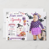 永遠にスプーキー ハロウィン 誕生日パーティー 写真 招待状 (正面)