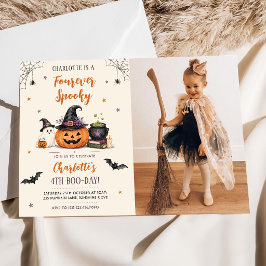 永遠にスプーキー ハロウィン 4歳の誕生日 写真 招待状