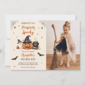 永遠にスプーキー ハロウィン 4歳の誕生日 写真 招待状 (正面)