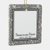 『永遠にハートの銀グリッター犬記念』 セラミックオーナメント (右)