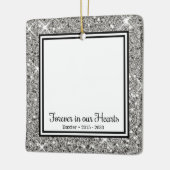 『永遠にハートの銀グリッター犬記念』 セラミックオーナメント (左)