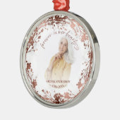 永遠にハートパーソナライズされた写真記念 メタルオーナメント (左)