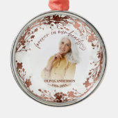 永遠にハートパーソナライズされた写真記念 メタルオーナメント (正面)