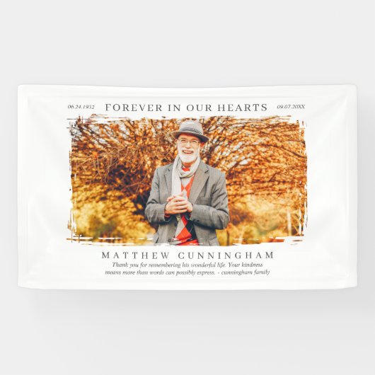 永遠にハート記念モダンシンプル 横断幕 (横)