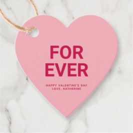 永遠にピンクのハートかわいいバレンタインデーカスタム フェイバータグ