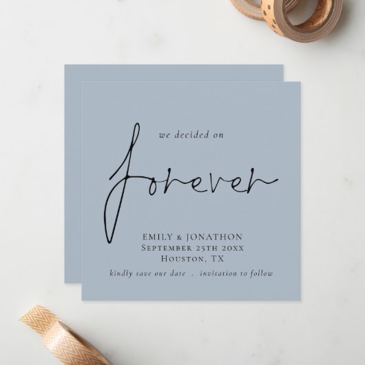 永遠にブルースクエアに決定された日付を保存 ノートカード (正面/裏面インサイチュ)