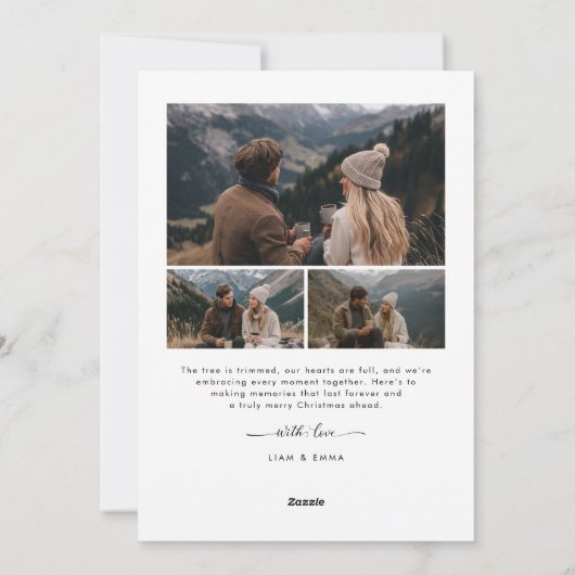 永遠にメリー新しい山の写真クリスマス シーズンカード (裏面)