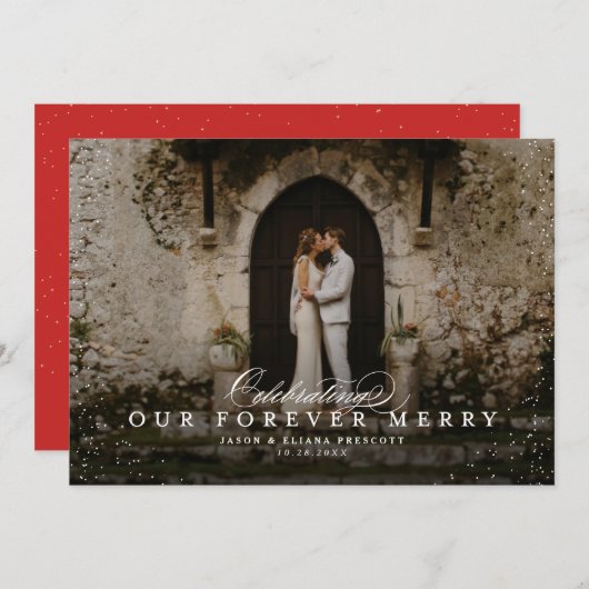 永遠にメリー新しい水平写真 シーズンカード (正面/裏面)