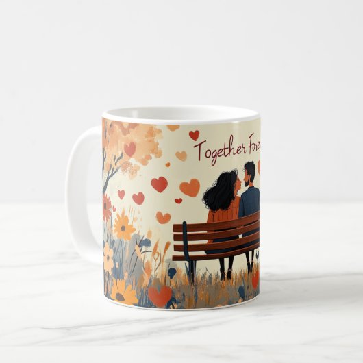 永遠にロマンチックな記念日&結婚ズ コーヒーマグカップ (正面左)