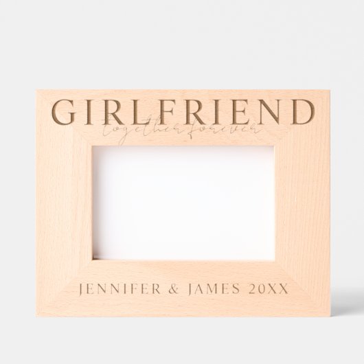 永遠に一緒に彼女の写真 レーザー彫刻フレーム (正面)