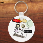 「永遠に一緒に」おもしろいアート製品 キーホルダー (正面)